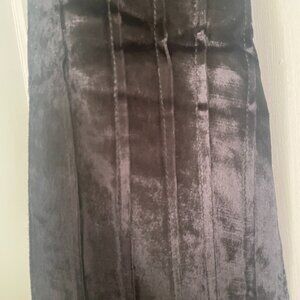 Grey Velvet Scarf with Fringes